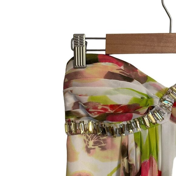 Vintage Cach'e Strapless Floral Beaded Maxi Dress Size 0 - Picture 3 of 8